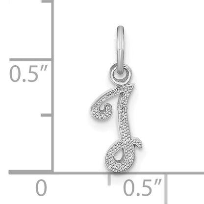 14K Weißgold 14kw Casted Schreibschrift Buchstabe I Initiale Charm