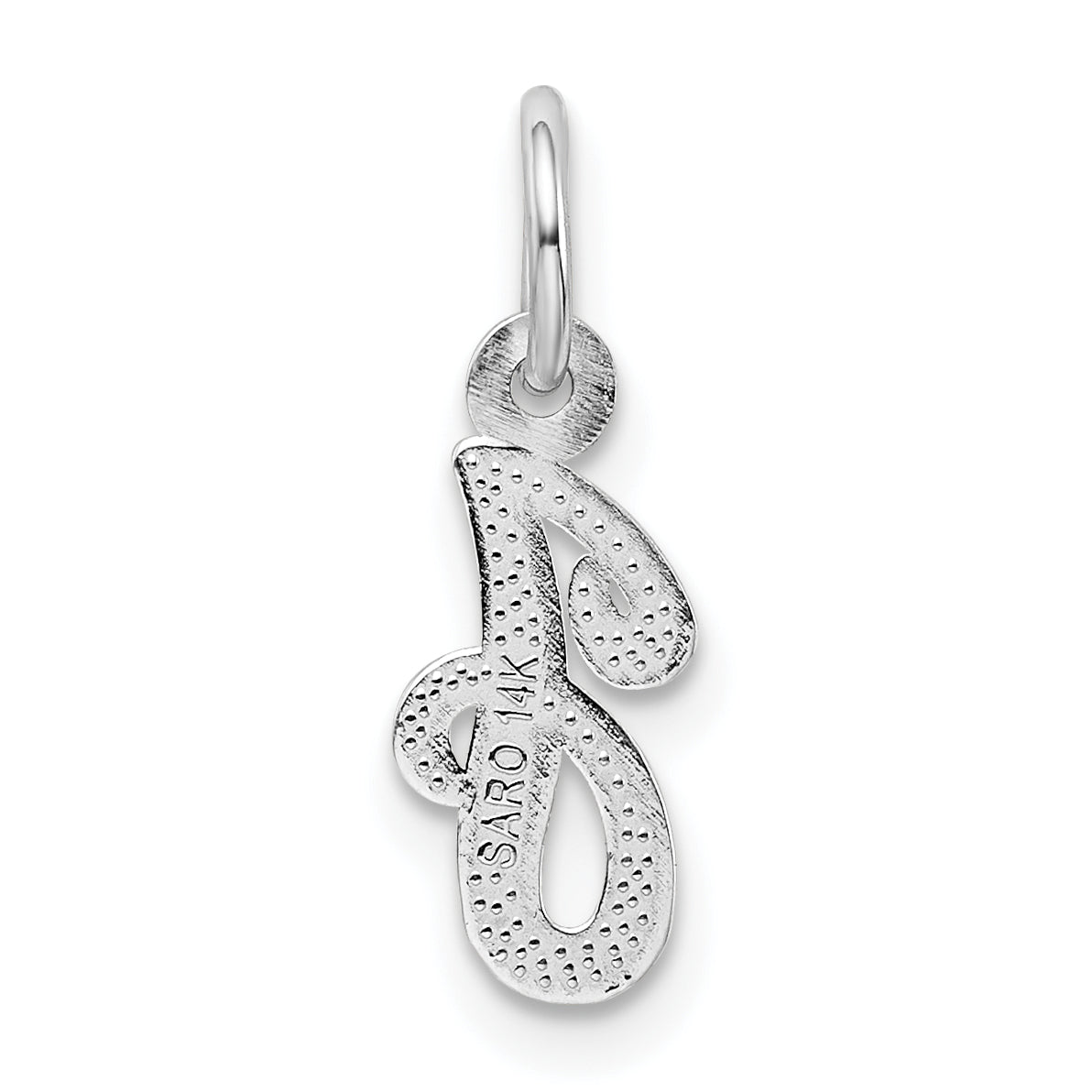 14K Weißgold 14kw Casted Schreibschrift Buchstabe J Initiale Charm