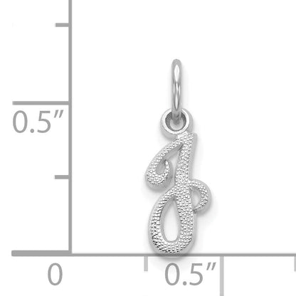 14K Weißgold 14kw Casted Schreibschrift Buchstabe J Initiale Charm