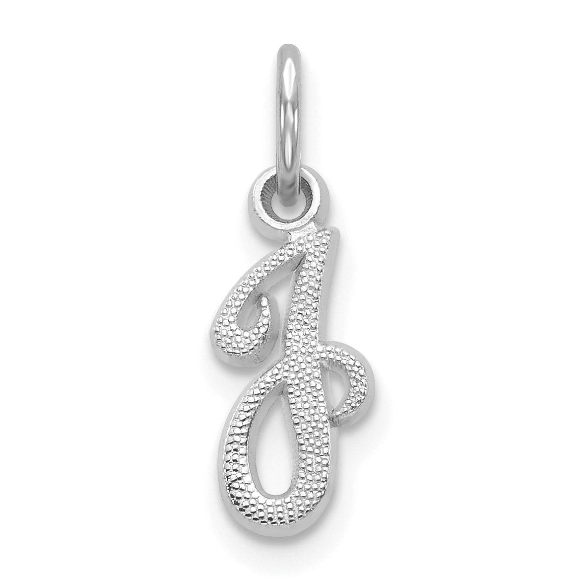 14K Weißgold 14kw Casted Schreibschrift Buchstabe J Initiale Charm