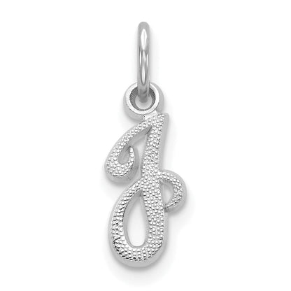 14K Weißgold 14kw Casted Schreibschrift Buchstabe J Initiale Charm