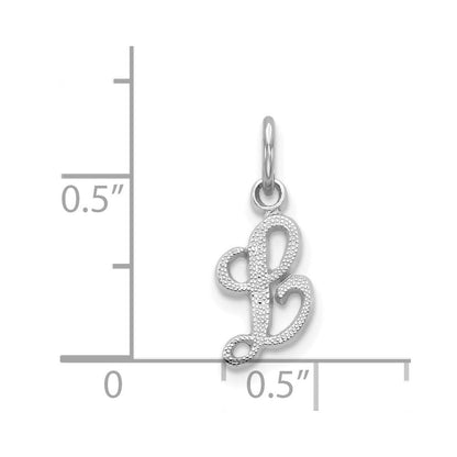 14K Weißgold 14kw Casted Schreibschrift Buchstabe L Initiale Charm