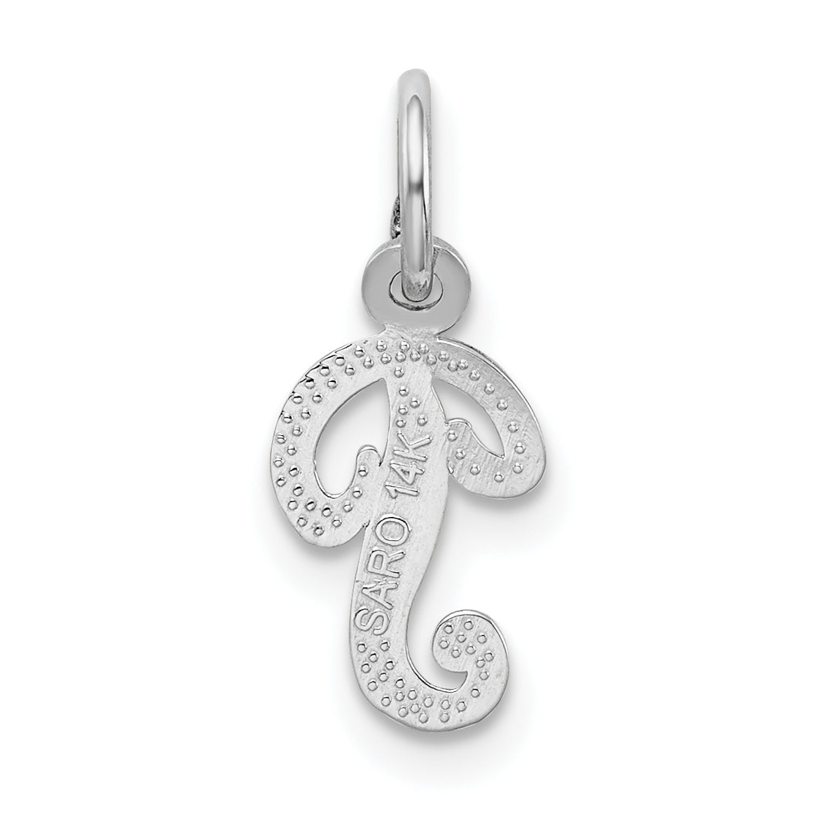 14K Weißgold 14kw Casted Schreibschrift Buchstabe P Initiale Charm
