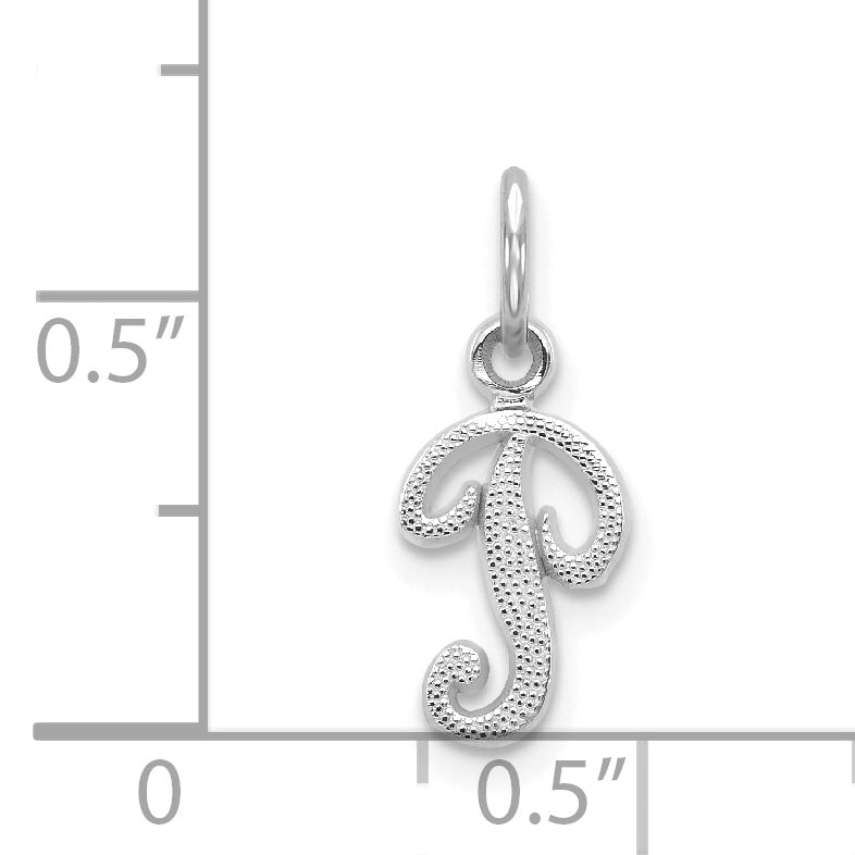 14K Weißgold 14kw Casted Schreibschrift Buchstabe P Initiale Charm