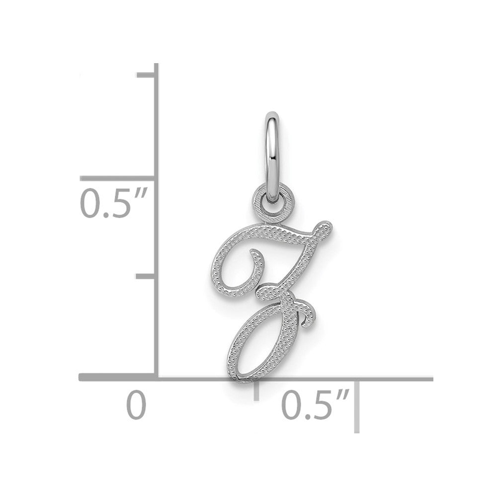14kw Weißgold Casted Schreibschrift Buchstabe Z Initiale Charm