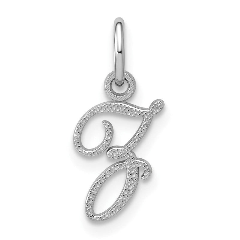 14kw Weißgold Casted Schreibschrift Buchstabe Z Initiale Charm