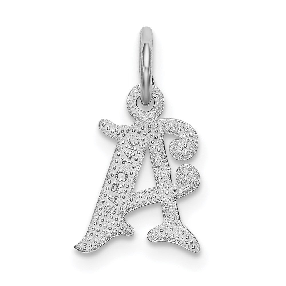 14K Weißgold 14kw Diamantiert Buchstabe A Initiale Charm