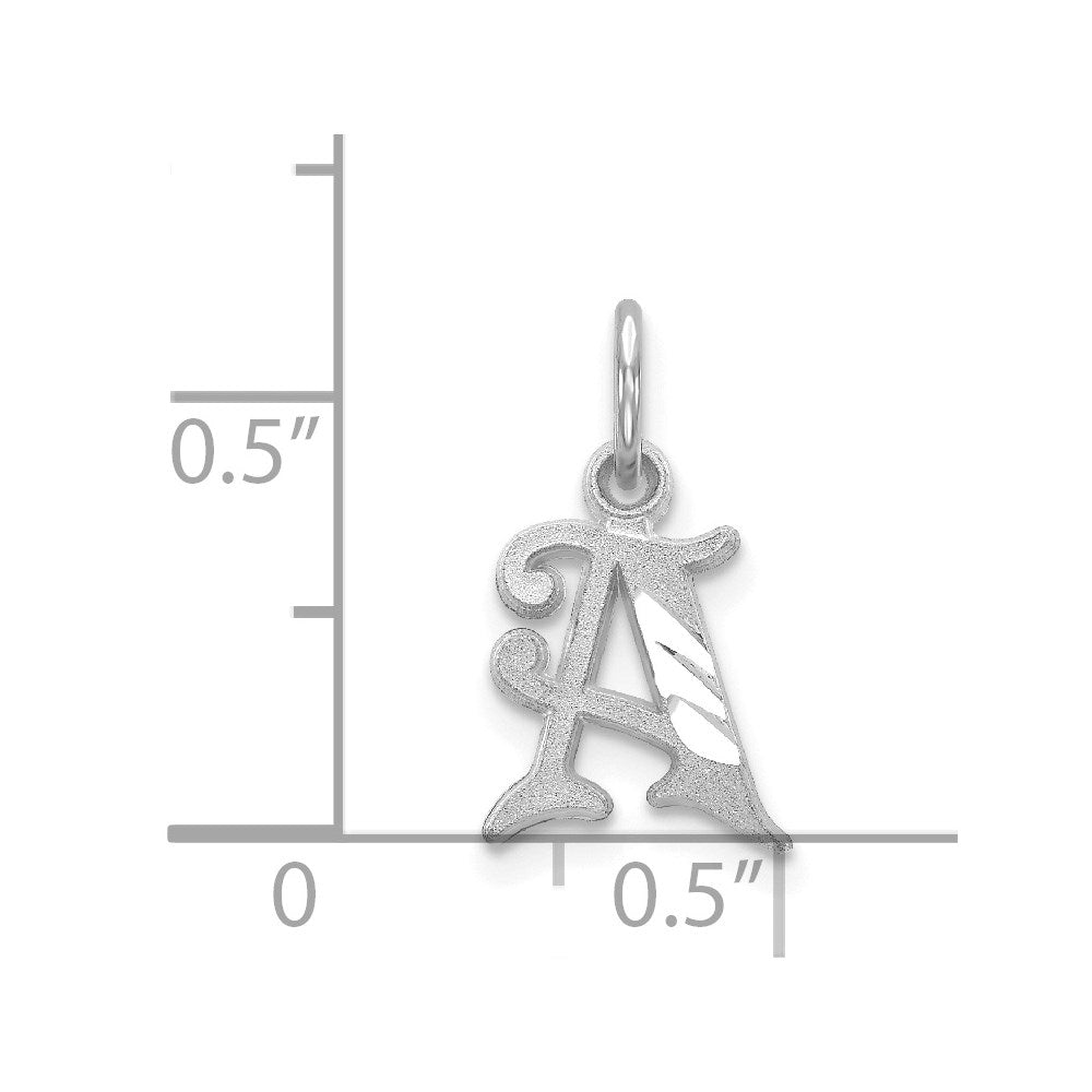 14K Weißgold 14kw Diamantiert Buchstabe A Initiale Charm