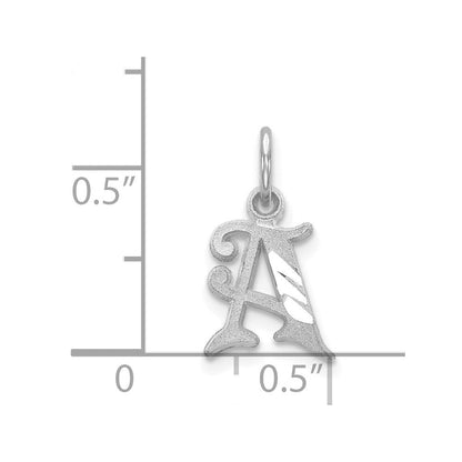 14K Weißgold 14kw Diamantiert Buchstabe A Initiale Charm