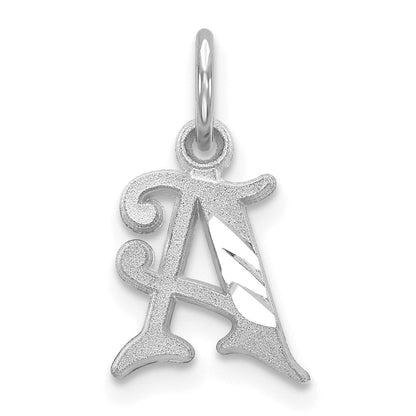 14K Weißgold 14kw Diamantiert Buchstabe A Initiale Charm