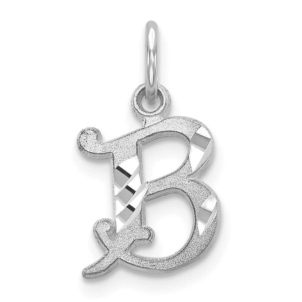 14K Weißgold 14kw Diamantiert Buchstabe B Initiale Charm