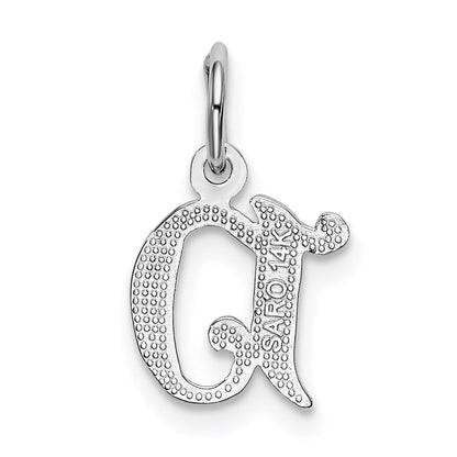 14K Weißgold 14kw Diamantiert Buchstabe D Initiale Charm