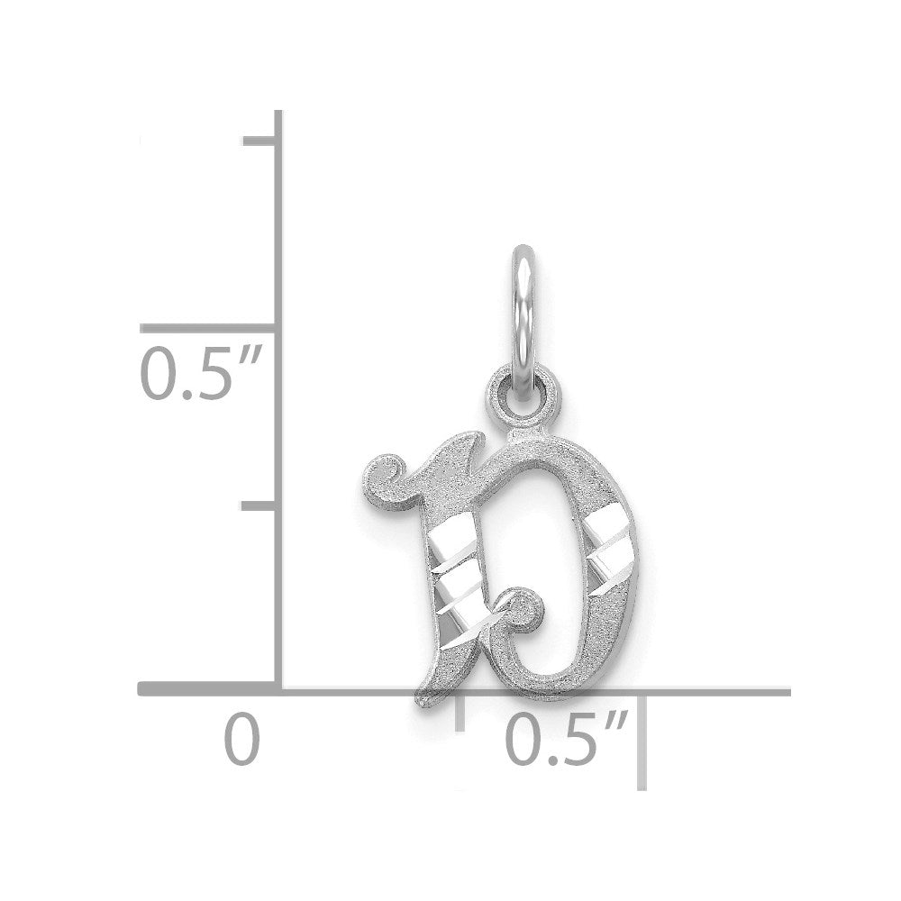 14K Weißgold 14kw Diamantiert Buchstabe D Initiale Charm