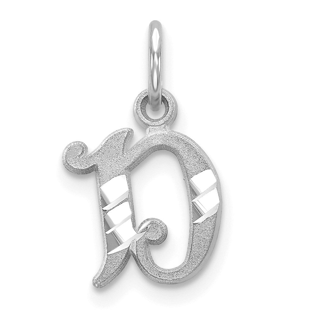 14K Weißgold 14kw Diamantiert Buchstabe D Initiale Charm
