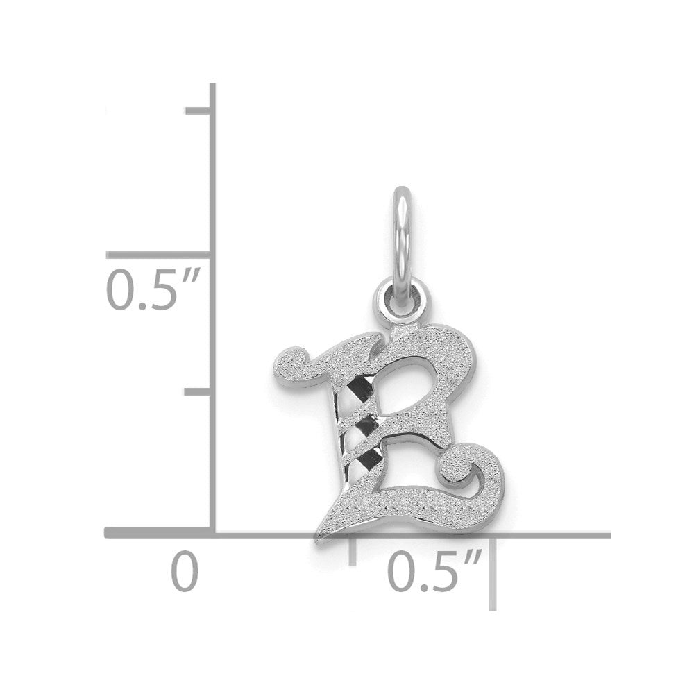 14K Weißgold 14kw Diamantiert Buchstabe E Initiale Charm