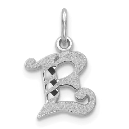 14K Weißgold 14kw Diamantiert Buchstabe E Initiale Charm