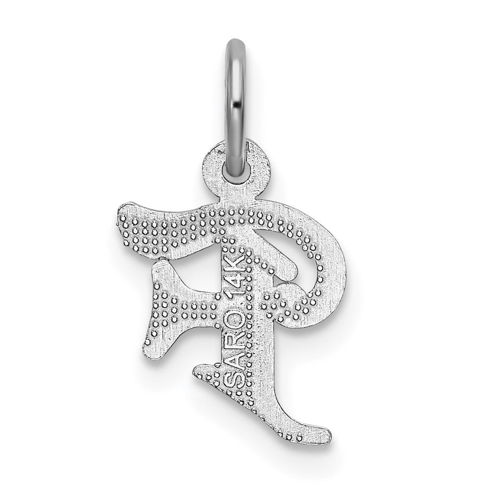 14K Weißgold 14kw Diamantiert Buchstabe F Initiale Charm