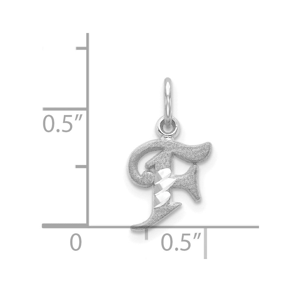 14K Weißgold 14kw Diamantiert Buchstabe F Initiale Charm