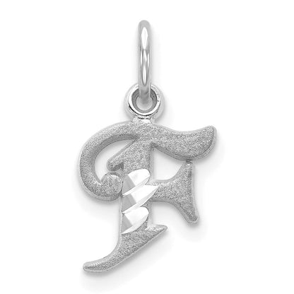 14K Weißgold 14kw Diamantiert Buchstabe F Initiale Charm