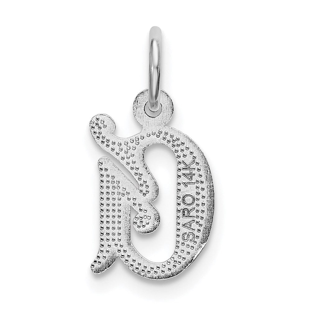 14K Weißgold 14kw Diamantiert Buchstabe G Initiale Charm