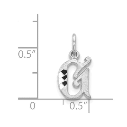 14K Weißgold 14kw Diamantiert Buchstabe G Initiale Charm