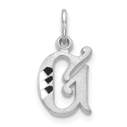 14K Weißgold 14kw Diamantiert Buchstabe G Initiale Charm