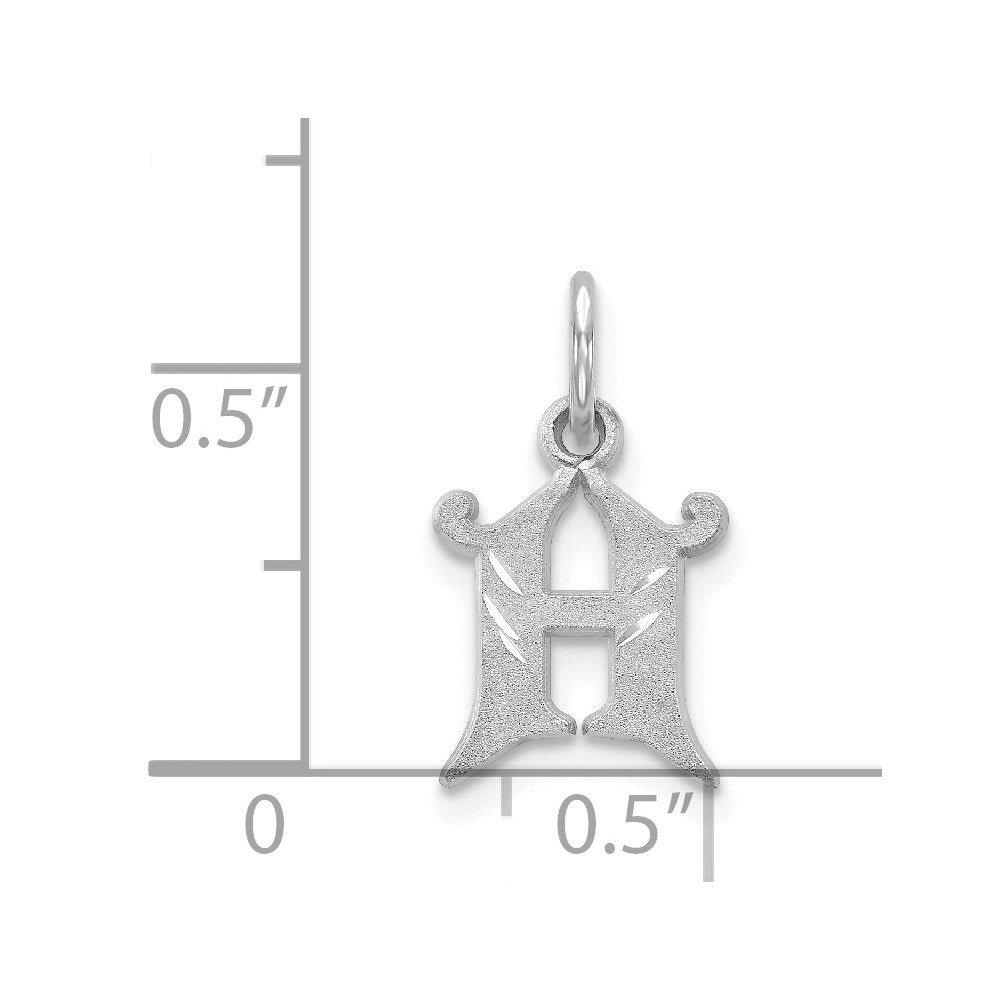 14K Weißgold 14kw Diamantiert Buchstabe H Initiale Charm