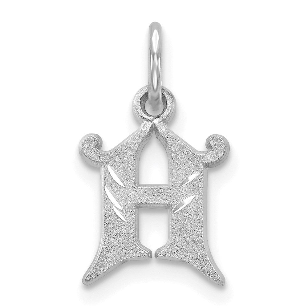 14K Weißgold 14kw Diamantiert Buchstabe H Initiale Charm