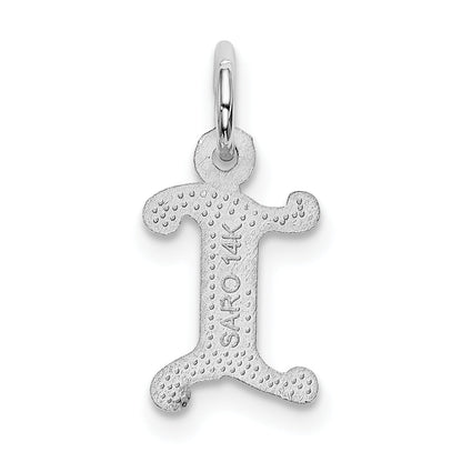14K Weißgold 14kw Diamantiert Buchstabe I Initiale Charm