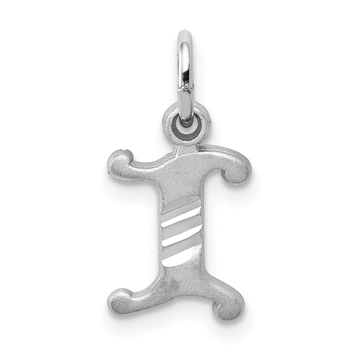 14K Weißgold 14kw Diamantiert Buchstabe I Initiale Charm