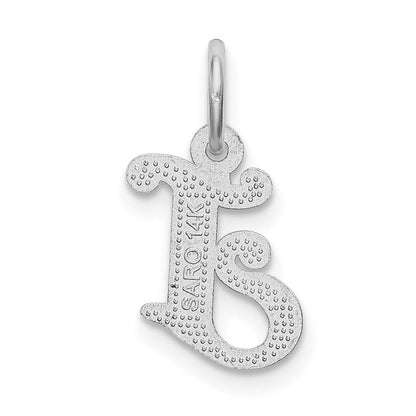 14K Weißgold 14kw Diamantiert Buchstabe J Initiale Charm