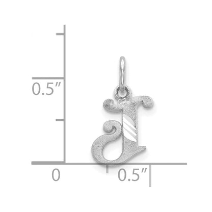 14K Weißgold 14kw Diamantiert Buchstabe J Initiale Charm