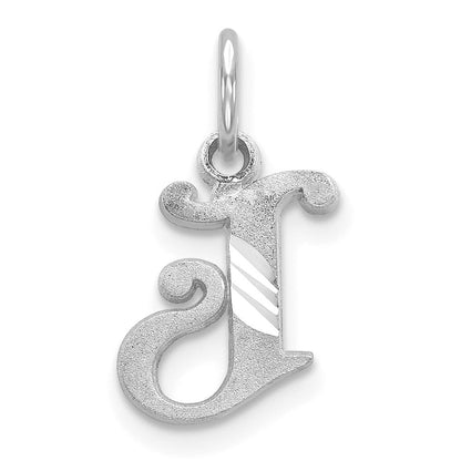 14K Weißgold 14kw Diamantiert Buchstabe J Initiale Charm