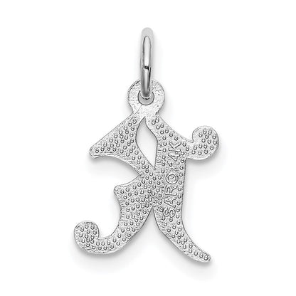 14K Weißgold 14kw Diamantiert Buchstabe K Initiale Charm