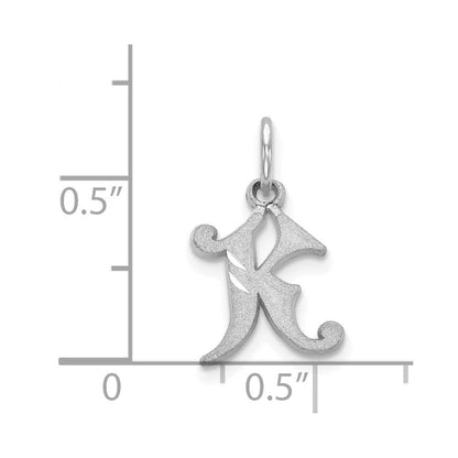 14K Weißgold 14kw Diamantiert Buchstabe K Initiale Charm