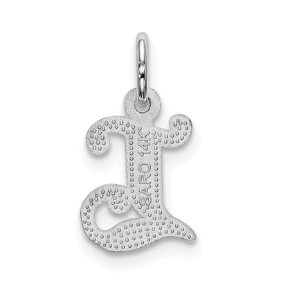 14K Weißgold 14kw Diamantiert Buchstabe L Initiale Charm