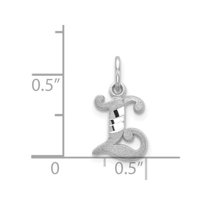 14K Weißgold 14kw Diamantiert Buchstabe L Initiale Charm