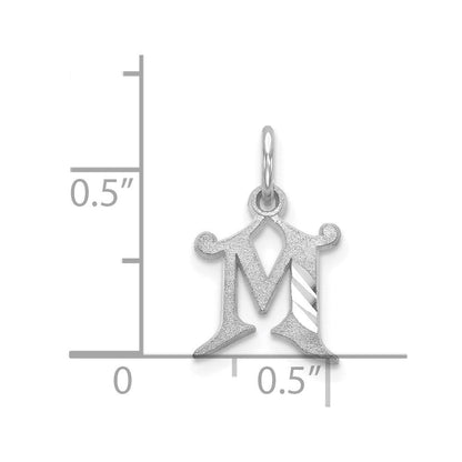 14K Weißgold 14kw Diamantiert Buchstabe M Initiale Charm