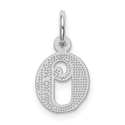 14K Weißgold 14kw Diamantiert Buchstabe O Initiale Charm