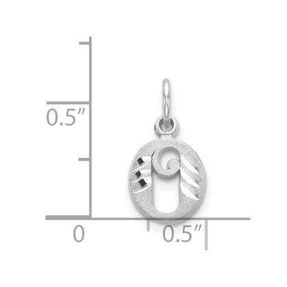 14K Weißgold 14kw Diamantiert Buchstabe O Initiale Charm