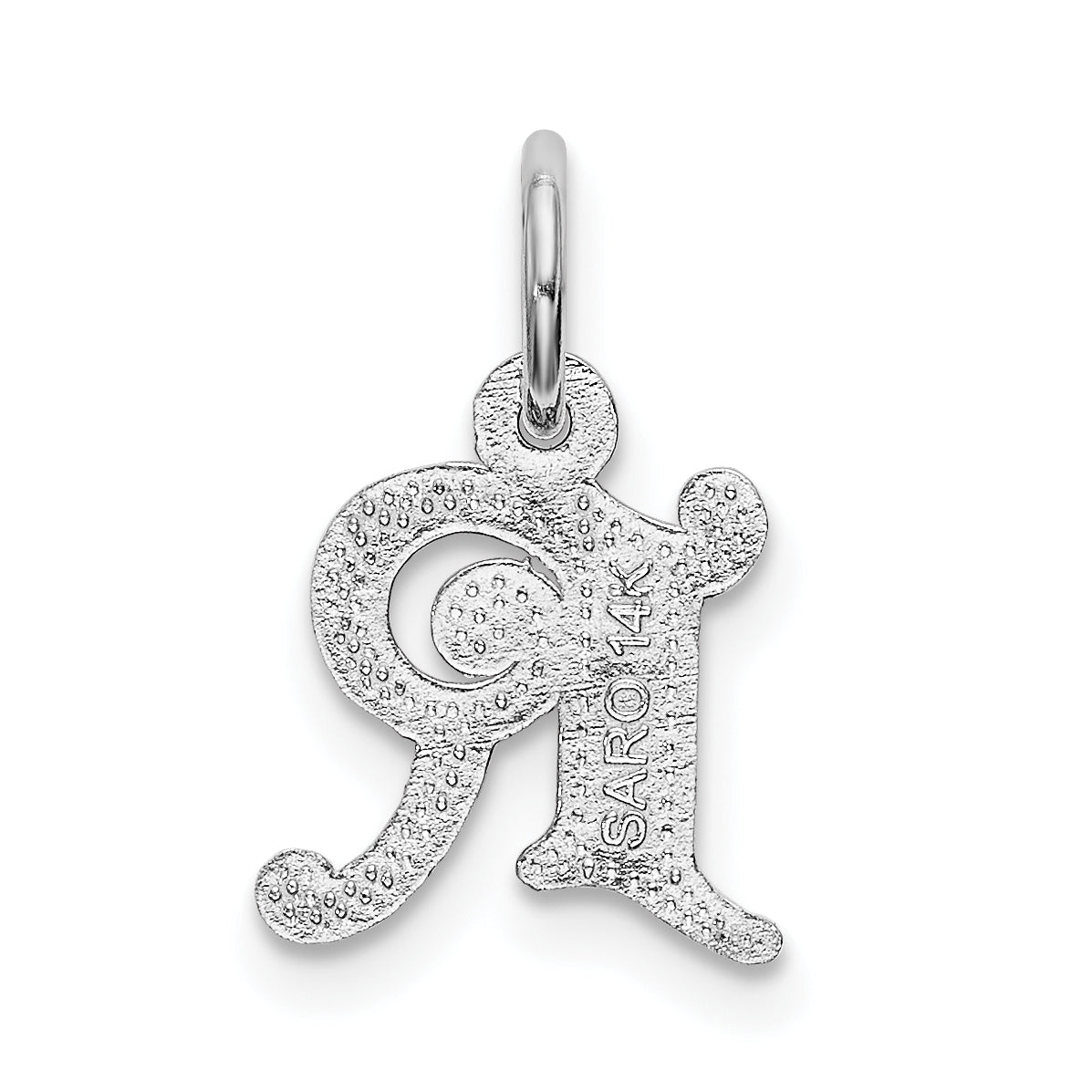 14K Weißgold 14kw Diamantiert Buchstabe R Initiale Charm