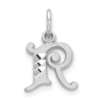 14K Weißgold 14kw Diamantiert Buchstabe R Initiale Charm