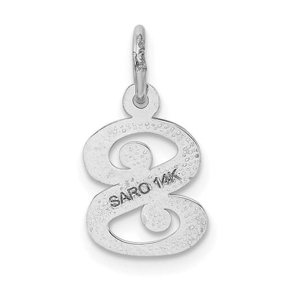 14K Weißgold 14kw Diamantiert Buchstabe S Initiale Charm