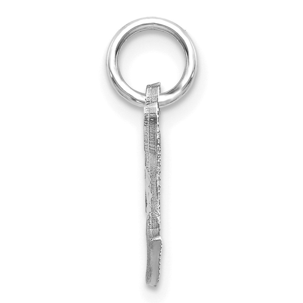 14K Weißgold 14kw Diamantiert Buchstabe T Initiale Charm