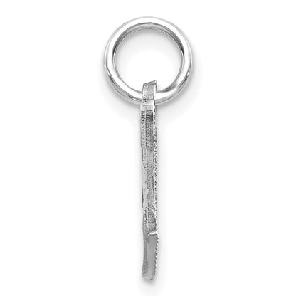 14K Weißgold 14kw Diamantiert Buchstabe T Initiale Charm