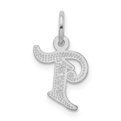 14K Weißgold 14kw Diamantiert Buchstabe T Initiale Charm