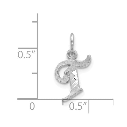 14K Weißgold 14kw Diamantiert Buchstabe T Initiale Charm