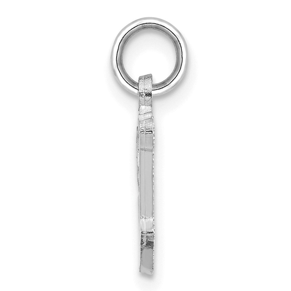 14K Weißgold 14kw Diamantiert Buchstabe V Initiale Charm