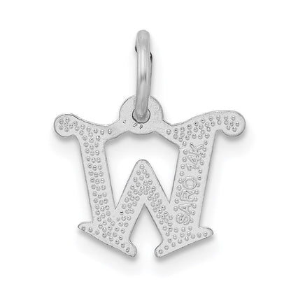 14K Weißgold 14kw Diamantiert Buchstabe W Initiale Charm