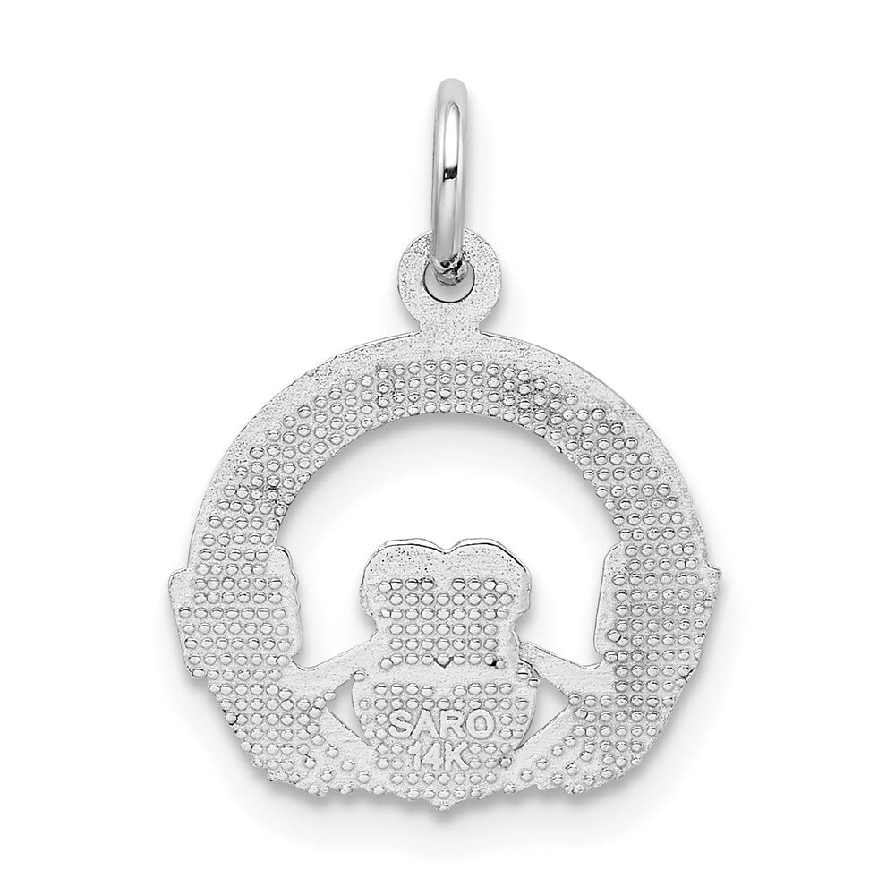 14K Weißgold Claddagh Charm